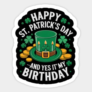 St Patricks Day Birthday Sticker